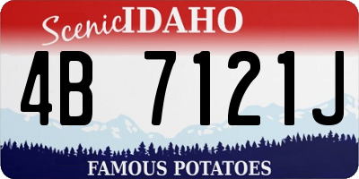 ID license plate 4B7121J