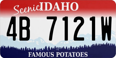 ID license plate 4B7121W