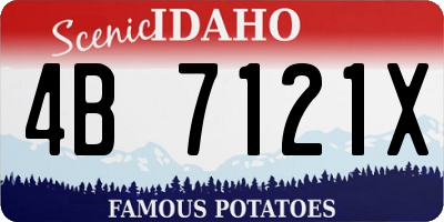 ID license plate 4B7121X