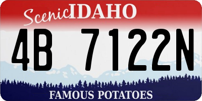 ID license plate 4B7122N