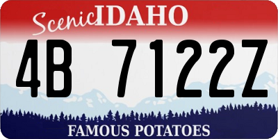 ID license plate 4B7122Z