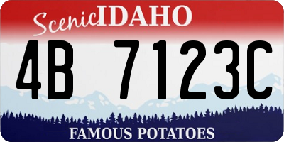 ID license plate 4B7123C