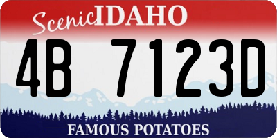 ID license plate 4B7123D