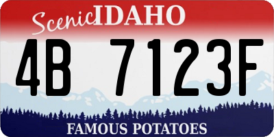 ID license plate 4B7123F