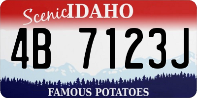 ID license plate 4B7123J