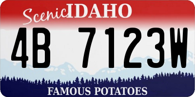 ID license plate 4B7123W