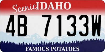 ID license plate 4B7133W