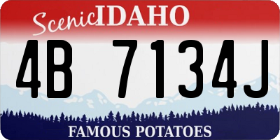 ID license plate 4B7134J