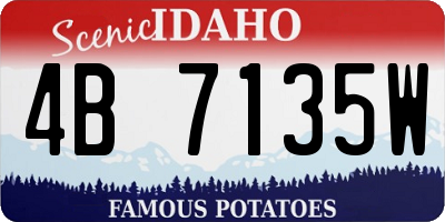 ID license plate 4B7135W