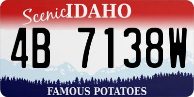 ID license plate 4B7138W