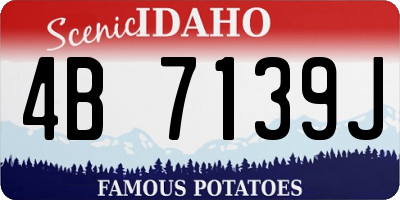 ID license plate 4B7139J
