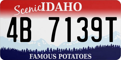 ID license plate 4B7139T