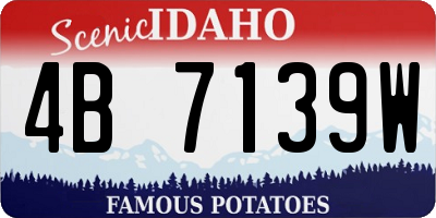 ID license plate 4B7139W