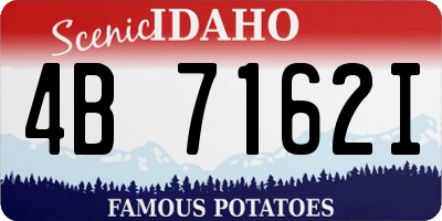 ID license plate 4B7162I
