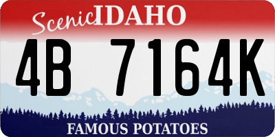 ID license plate 4B7164K