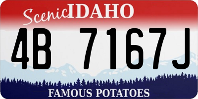 ID license plate 4B7167J