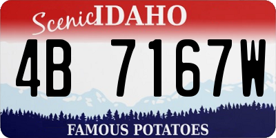 ID license plate 4B7167W