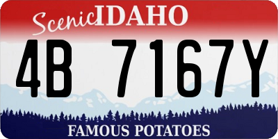 ID license plate 4B7167Y