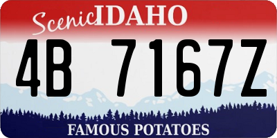 ID license plate 4B7167Z