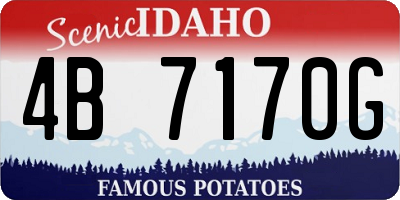 ID license plate 4B7170G