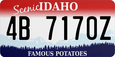 ID license plate 4B7170Z