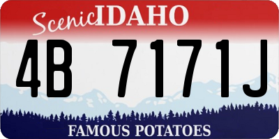 ID license plate 4B7171J