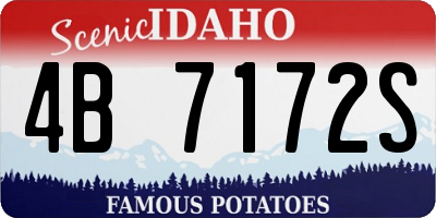 ID license plate 4B7172S