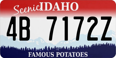 ID license plate 4B7172Z