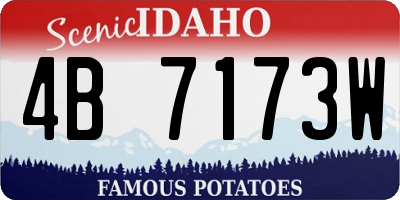 ID license plate 4B7173W