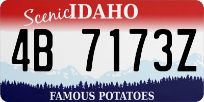 ID license plate 4B7173Z