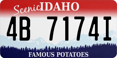 ID license plate 4B7174I