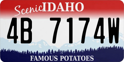 ID license plate 4B7174W