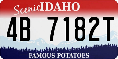 ID license plate 4B7182T