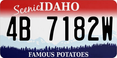 ID license plate 4B7182W