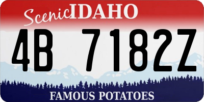 ID license plate 4B7182Z