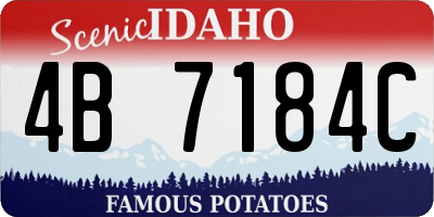 ID license plate 4B7184C