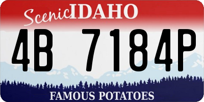 ID license plate 4B7184P