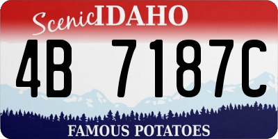 ID license plate 4B7187C