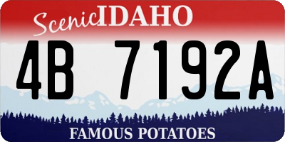 ID license plate 4B7192A