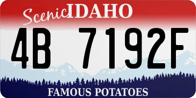 ID license plate 4B7192F