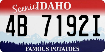 ID license plate 4B7192I