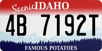ID license plate 4B7192T