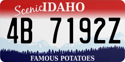 ID license plate 4B7192Z