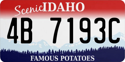 ID license plate 4B7193C