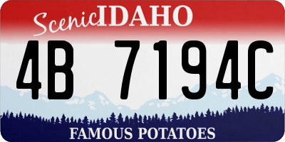 ID license plate 4B7194C