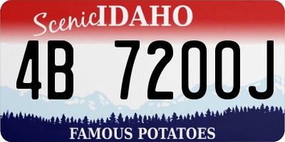 ID license plate 4B7200J