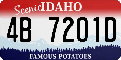 ID license plate 4B7201D