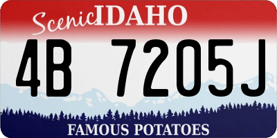 ID license plate 4B7205J