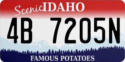 ID license plate 4B7205N