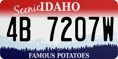 ID license plate 4B7207W